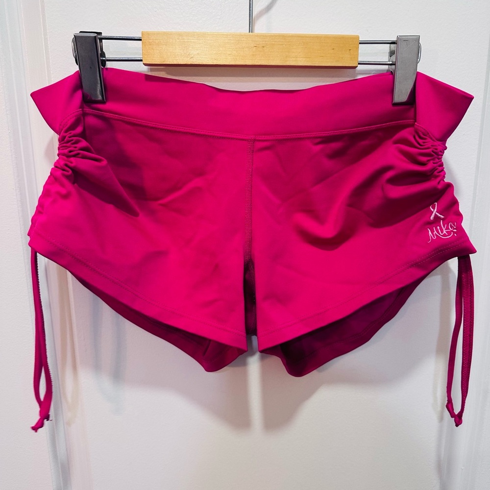 Mika Yoga Wear Pink Athletic Shorts with Ruched Sides